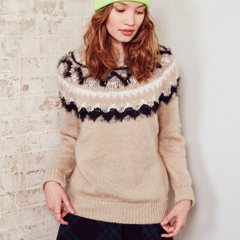 Urban Outfitters BDG Fuzzy Knit Fair Isle Sweater